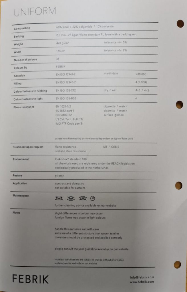 Bezugsstoff Uniform für Intelligel-Sitzfläche, Rehasessel, Pflegesessel, Aufstehsessel, Eigenschaften