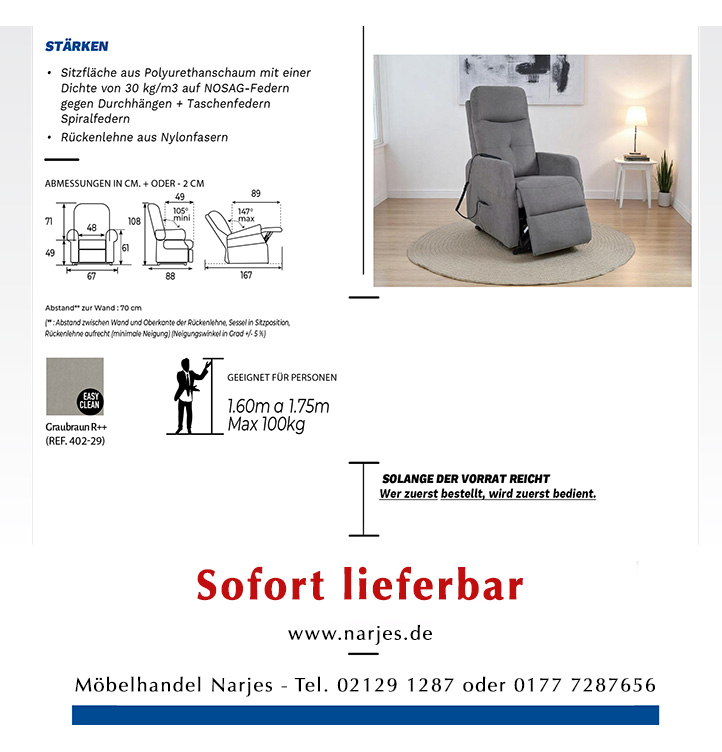 Angebot für Aufstehsessel/Pflegesessel 2-motorig von Medtrade.