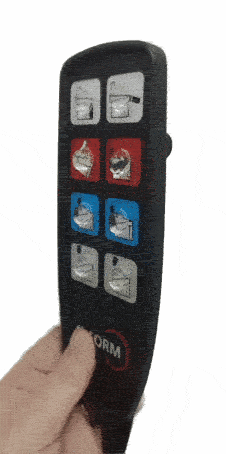 Handbedienung mit Fischaugen-Tasten für Aufstehsessel.