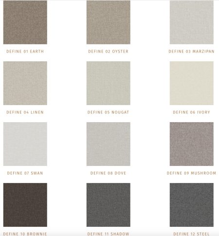 Bezugsstoff Define für Fitform Pflegesessel.