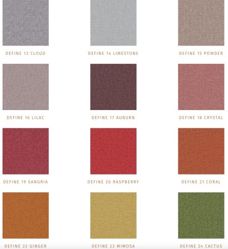 Bezugsstoff Define für Fitform Pflegesessel.