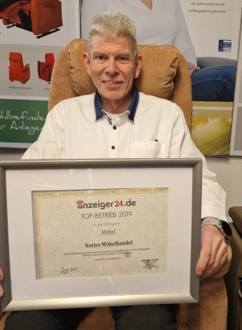 Urkunde Top-Betrieb, Möbelhandel Narjes.